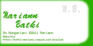 mariann batki business card